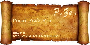 Perei Zsófia névjegykártya